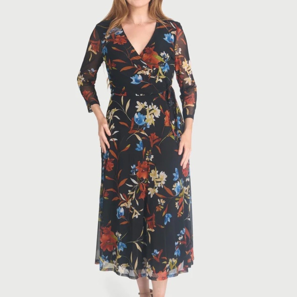 🌸CONNECTED APPAREL- Floral Long Sleeve Midi Dress, Size: S, NWOT
